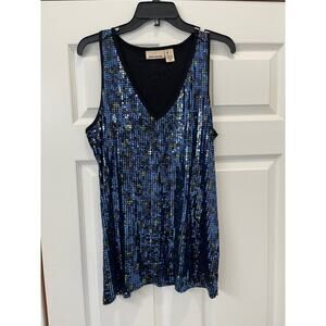 DKNY Jeans Sequin Racerback Tank Top Size L